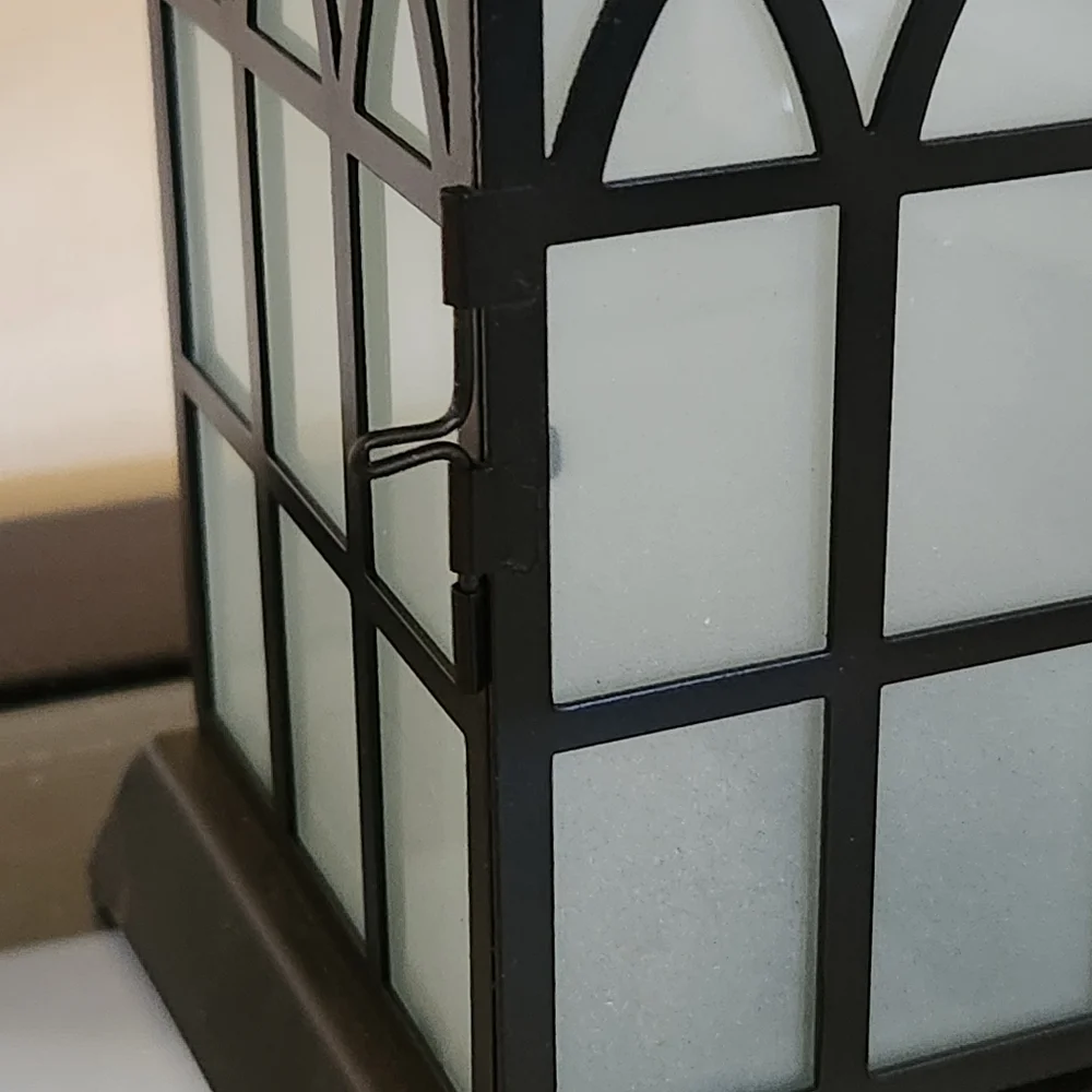 At Home America Divine Reflection Lantern Tea Light Candle Holder Black NIB